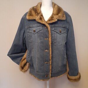 Marvin Richards Faux Fur Lined Denim Jacket